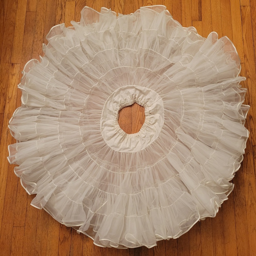 Malco Modes Vintage Crinoline Petticoat White 3 Layer Rockabilly Skirt Western